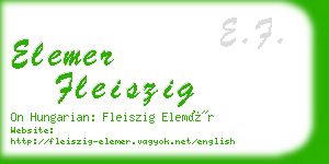 elemer fleiszig business card